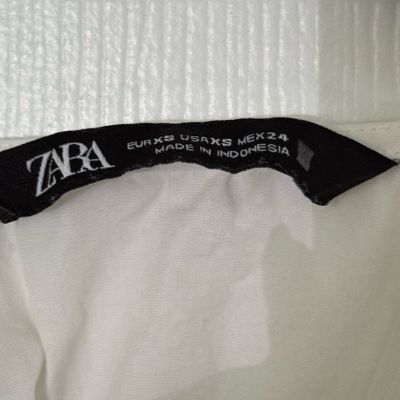 Zara White Tie-Front Peplum Blouse – XS - Picture 2 of 6